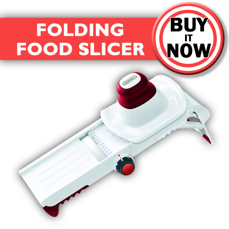 Zyliss Folding Mandoline Food Slicer Safe Fruit, Vegetable Chopper
